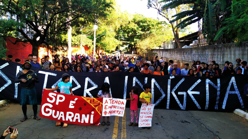 Jaraguá é Guarani. Fora Tenda! Não à&nbsp;reintegração!