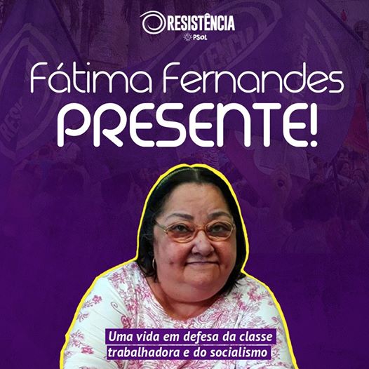 Mensagem de pesar pela morte da camarada Fátima Fernandes