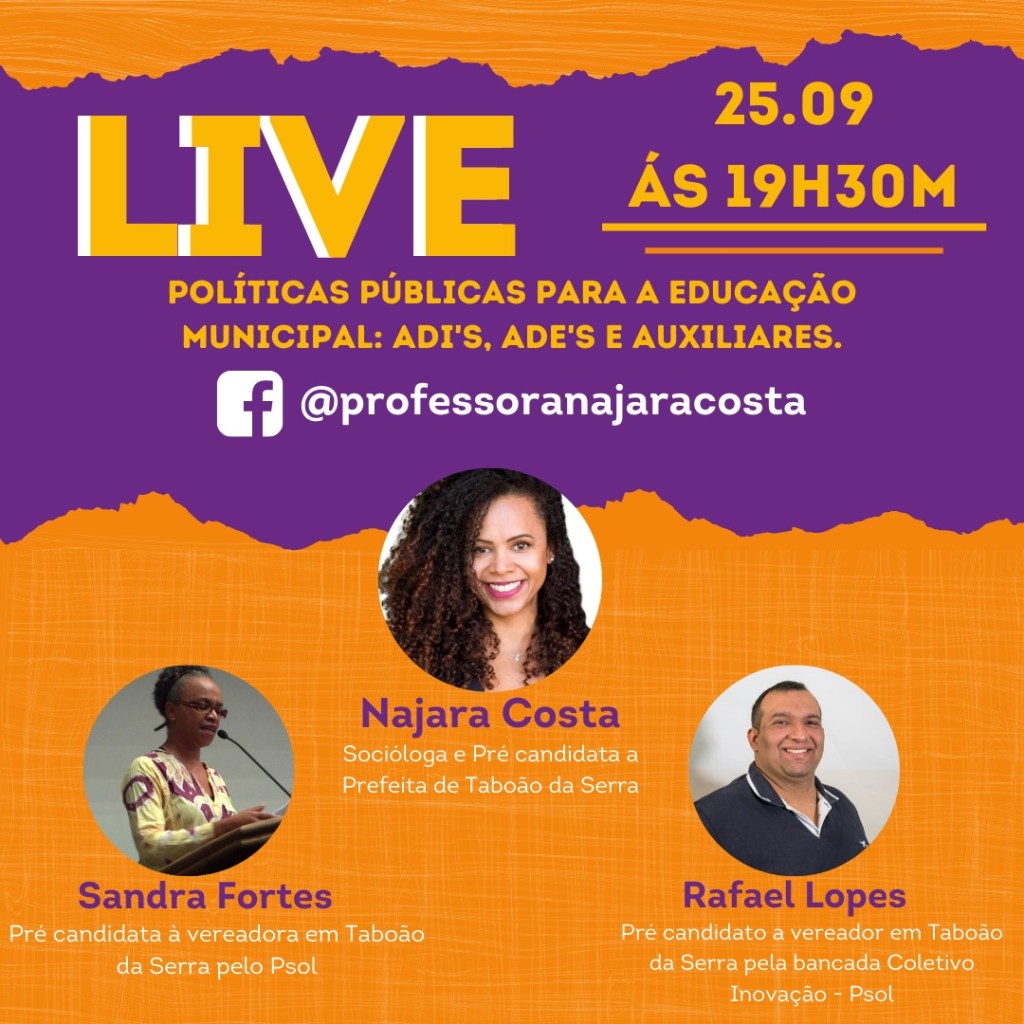 Live sobre políticas públicas para a educação municipal: ADI’s, ADE’s e&nbsp;Auxiliares.