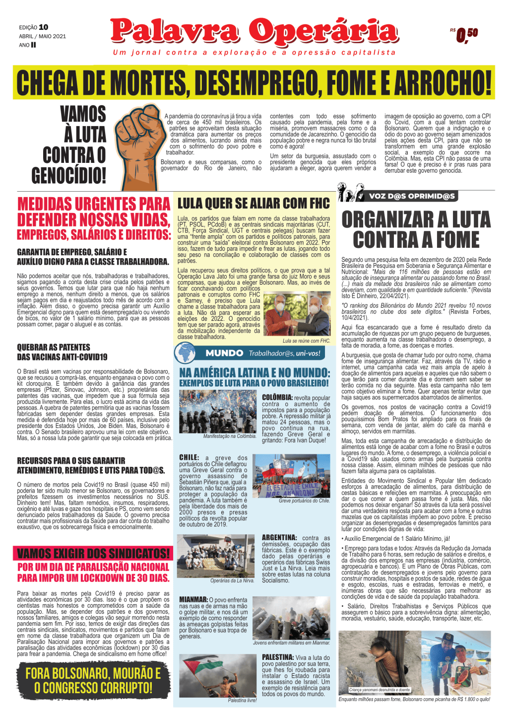 Palavra Operária nº 10 –&nbsp;Abril-Maio/2021