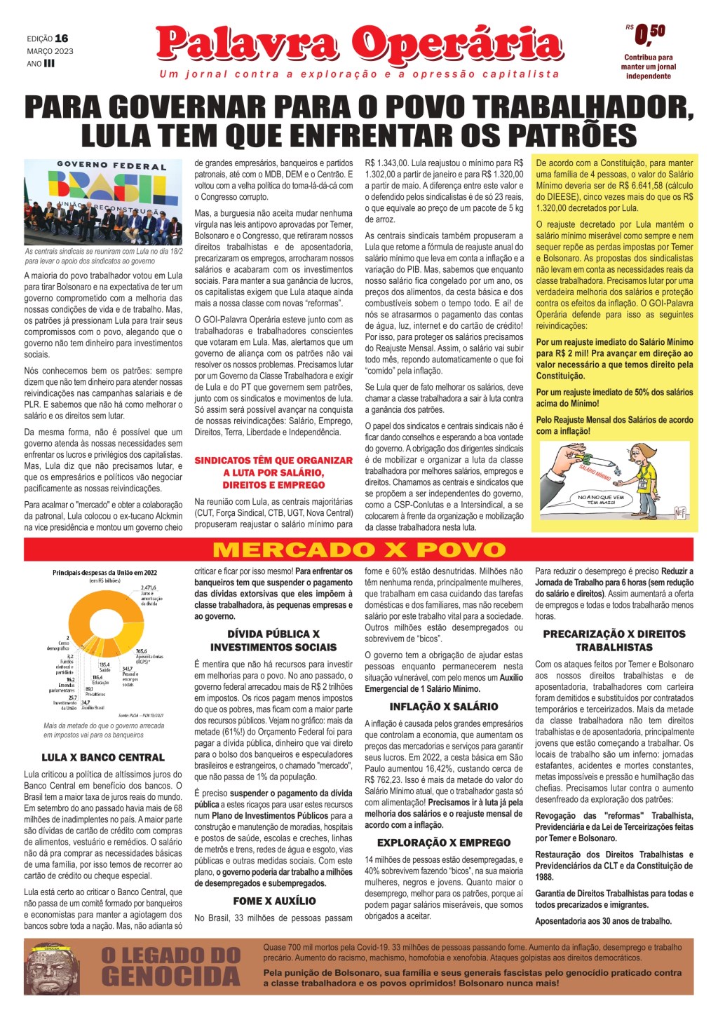 Palavra Operária n° 16 – março/2023 – o jornal do&nbsp;GOI