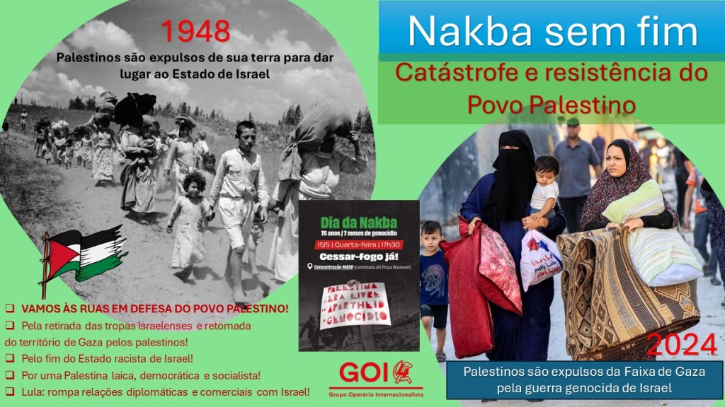 #PalestinaLivre | Ato em defesa do Povo Palestino – 15/5 – 4af – 17:30h –&nbsp;MASP