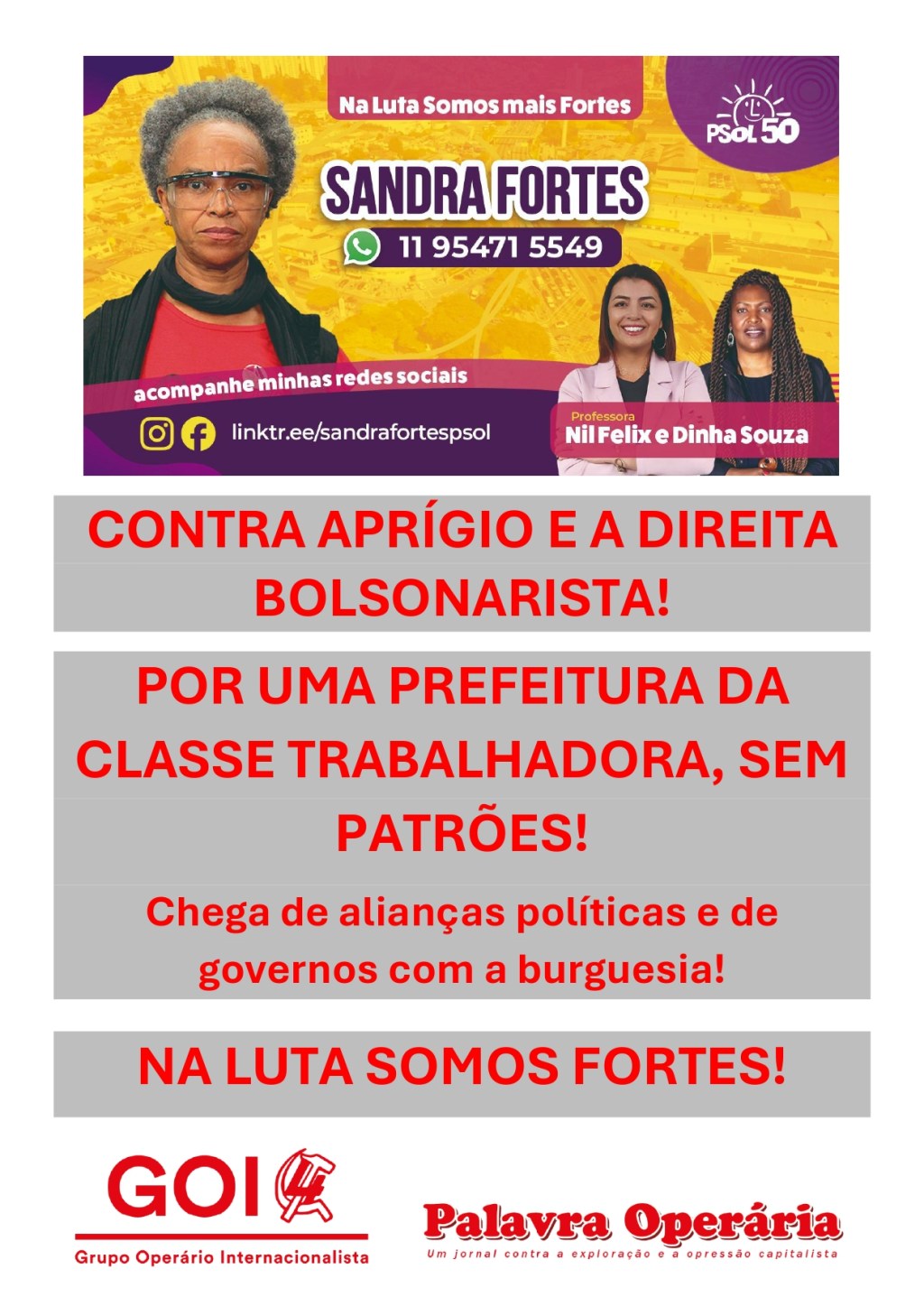 #EleiçõesMunicipais | Sandra Fortes, pré candidata a vereadora pelo PSOL em Taboão da&nbsp;Serra/SP