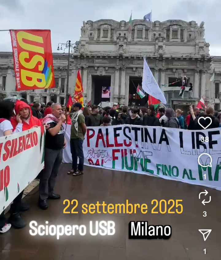 Itália: a Greve Geral é o caminho! Parar o genocídio sionista com a rebelião dos trabalhadores! Transformar a&nbsp;sociedade!
